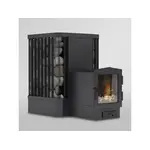 Печь для парилки VESUVI ПКБ-Б(р) 30м³ с выносом, панорамным стеклом и ребрами, фото 