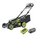 Газонокосилка аккумуляторная Ryobi RY36LMX51A-160 самоходная, 36В MAX POWER, 1х6.0Ач, 51см, 70л, 24.7кг, 20-70мм, , мульч-е, LED-фары, бесщеточная, фото 