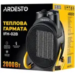 Теплова гармата ARDESTO IFH-02B, 20м2, 2000Вт, механічне  управління, 197 м3/г, керамічний нагріваючий елемент, чорний, image _ab__is.image_number.default