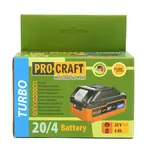 Аккумуляторная батарея ProCraft 20/4 TURBO 20V 4Ah литий-ионна (Li-ion), фото , изображение 11