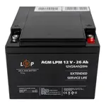 Акумулятор AGM LogicPower LPM 12V 26Ah болт М5, image 