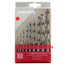 Набор сверл по металлу HAISSER HSS - (1-10)мм  10шт, фото 