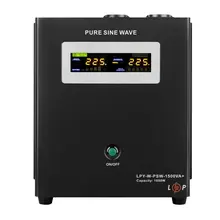 Источник бесперебойного питания LogicPower LPY-W-PSW-1500VA+ 24V 1050Вт правильная синусоида 10A/15A, фото 