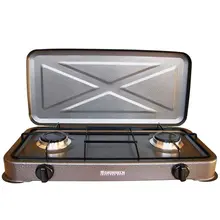 Газовая плита двухконфорочная с крышкой Grunhelm GGP-6012, фото 