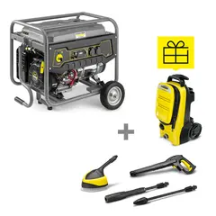 Генератор Karcher PGG 3/1 бензиновий, 230В, електростарт, max 3кВт, AVR + Мінімийка високого тиску Karcher K4 COMPACT, 130 бар, 1.8кВт, image 