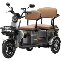 Электротрайк Crosser TR4 Vagon (трехколесный электроскутер) серый 800w, фото 