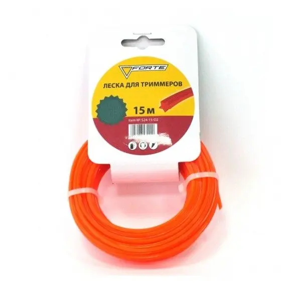 Волосінь для мотокоси Forte 2,0 "кручений квадрат", 15м, image 