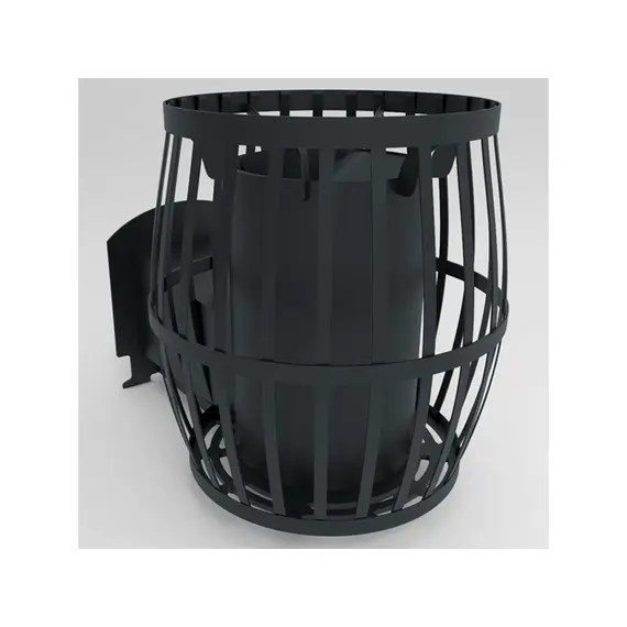 Печь каменка на дровах Canada ПКБ-Бочка 02, 30 м³ со стеклом и выносом, фото , изображение 4