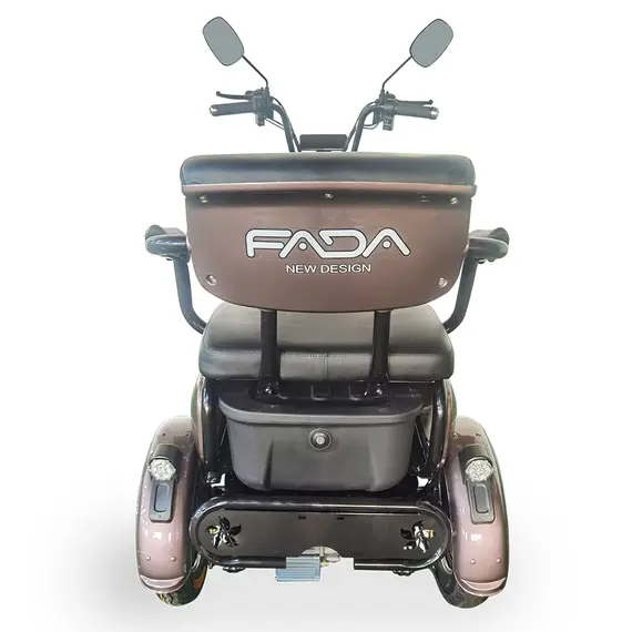 Электротрайк FADA TENi (трёхколесный электроскутер) кофейный, фото , изображение 4