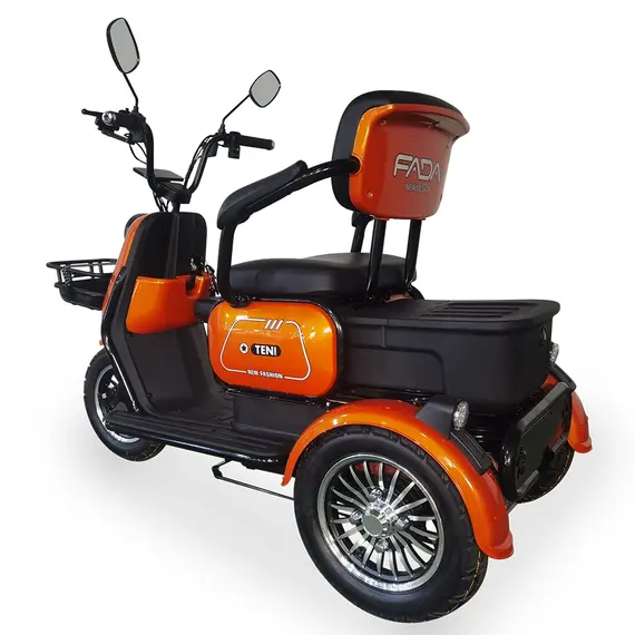 Электротрайк FADA TENi (трехколесный электроскутер) оранжевый, фото , изображение 5