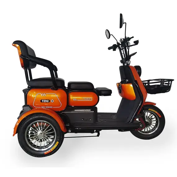 Электротрайк FADA TENi (трехколесный электроскутер) оранжевый, фото , изображение 3