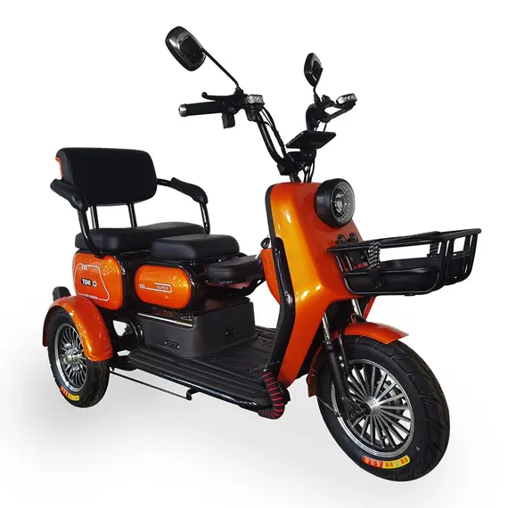 Электротрайк FADA TENi (трехколесный электроскутер) оранжевый, фото , изображение 2