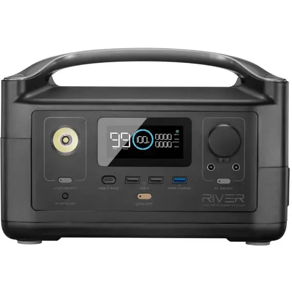 Портативная зарядная станция EcoFlow RIVER (288 Вт·ч), 600 Вт, 768Вт/час, Li-NCM, фото , изображение 2