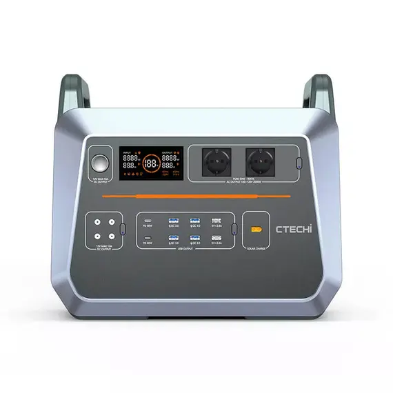 Портативна зарядна станція CTECHi ST2000, 2000 Вт, 1536Вт/час, LiFePO4 (літій-залізо-фосфатний), image 