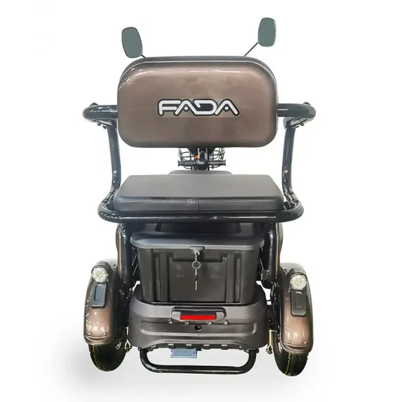 Электротрайк FADA BULLi (трехколесный электроскутер) коричневый, фото , изображение 6