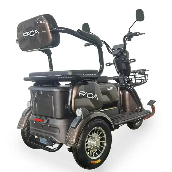 Электротрайк FADA BULLi (трехколесный электроскутер) коричневый, фото , изображение 5