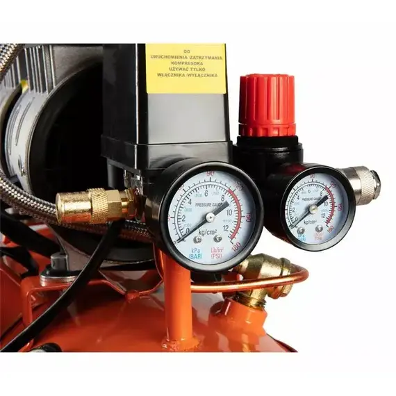 Компрессор воздушный Neo Tools 12K021, безмасляный, 800Вт, 24л, 8бар, 125л/мин, 2-х поршневой, IP20, фото , изображение 3