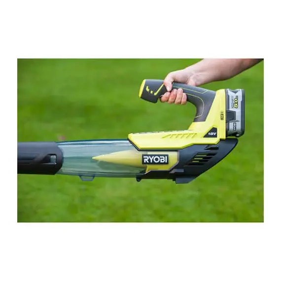 Воздуходувка садовая аккумуляторная Ryobi ONE+ OBL18JB, 18В, без АКБ и ЗУ, 7.9 куб/мин, 160 км/ч, 2.5 кг, фото , изображение 4