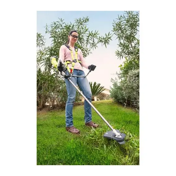 Триммер садовый аккумуляторный Ryobi RBC18X20B4F, ONE+ 18В, 1х4Ач, 30см(леска)/20см(диск), 4.7 кг, велосипедная рукоять, ремни Vertebrae, фото , изображение 4