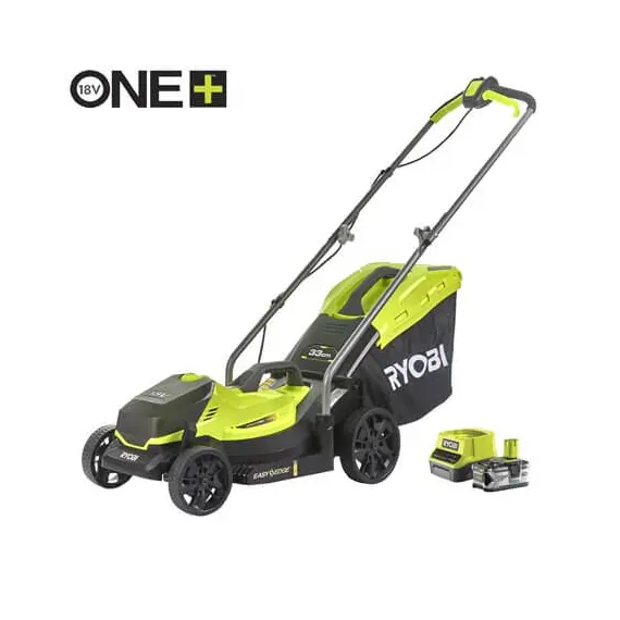 Газонокосилка аккумуляторная Ryobi RLM18X33B-40, 18В ONE+, 1х4Ач, 33см, 35л, 8.7кг, 25-65мм, фото , изображение 2