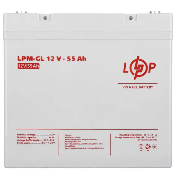 Акумулятор гелевий Logicpower LPM-GL 12V - 55 Ah, image _ab__is.image_number.default