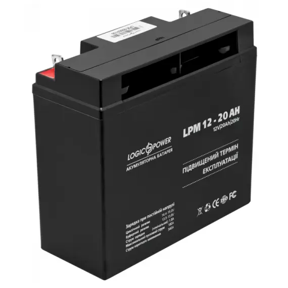 Акумулятор Logicpower AGM LPM 12 - 20 AH, image 