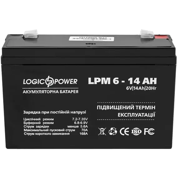 Акумулятор Logicpower AGM LPM 6-14 AH, image _ab__is.image_number.default