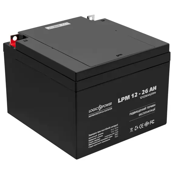 Акумулятор Logicpower AGM LPM 12 - 26 AH, image 