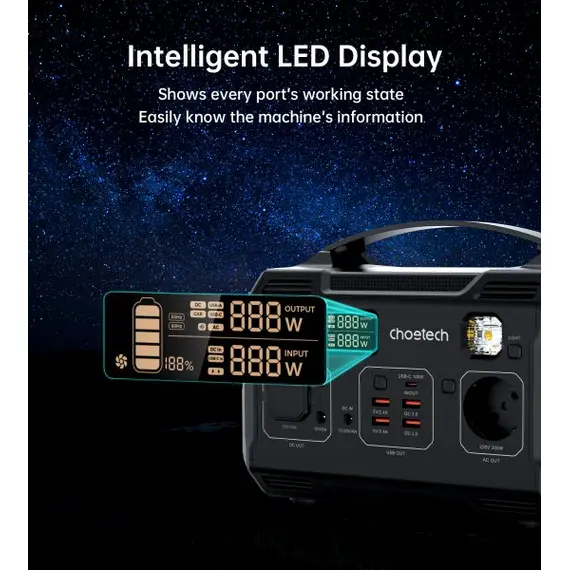Портативна зарядна станція Choetech BS002-EU-BK, 300 Вт, 277Вт/час, Li-pol, image _ab__is.image_number.default