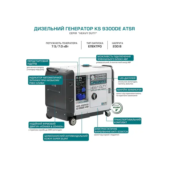 Дизельный генератор Konner&Sohnen KS 9300DE ATSR SUPER S, фото , изображение 9