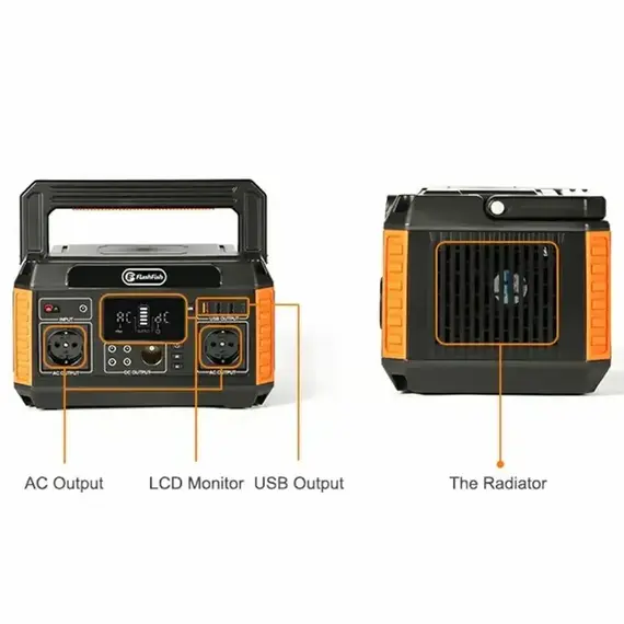 Портативна зарядна станція FlashFish P60 (560W), 500 Вт, 520Вт/час, Li-Ion (літій-іонний), image _ab__is.image_number.default