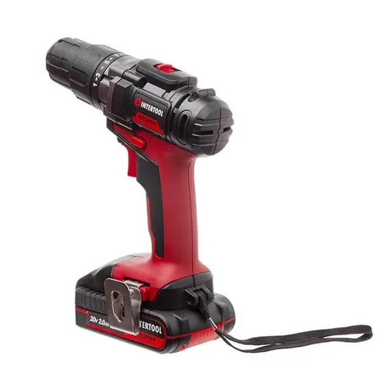 Дриль-шурупокрут акумуляторний INTERTOOL WT-0328 20 В, 35 Nm, 0-400/0-1500 об/хв, 0,8-10 мм, літій-іон, 2x2.0 Ач, ЗП, кейс, image _ab__is.image_number.default