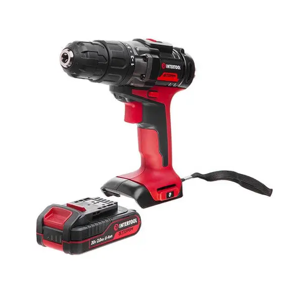 Дриль-шурупокрут акумуляторний INTERTOOL WT-0328 20 В, 35 Nm, 0-400/0-1500 об/хв, 0,8-10 мм, літій-іон, 2x2.0 Ач, ЗП, кейс, image _ab__is.image_number.default