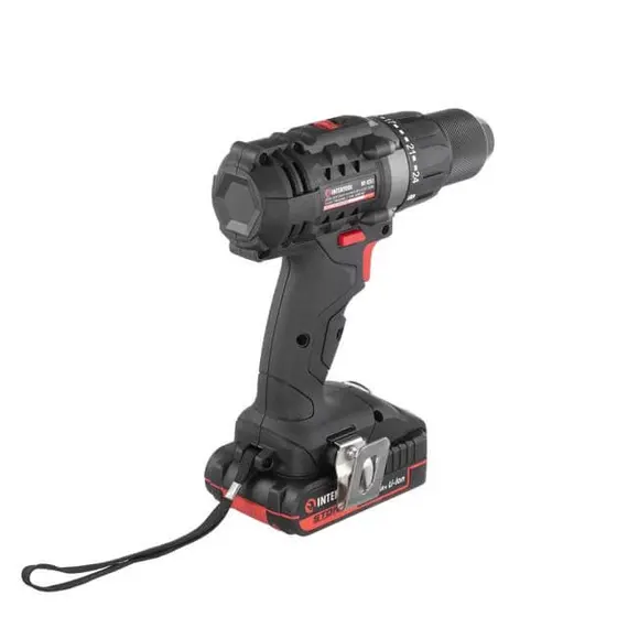 Дрель-шуруповерт аккумуляторная INTERTOOL WT-0351 20 В, 50 Nm, 0-450/0-1700 об/мин, 2-13 мм, Li-Ion, 2.0 Ач, ЗП 2А, кейс, фото , изображение 4