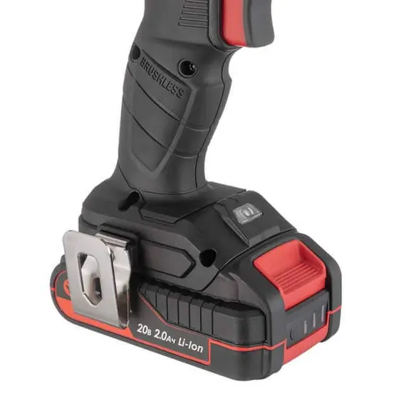 Дриль-шурупокрут акумуляторний INTERTOOL WT-0360 з безщітковим двигуном 20 В, 60 Nm, 0-500/0-2000 об/хв, 2-13 мм, літій-іон, 2.0 Ач, ЗП 2А, кейс, image _ab__is.image_number.default