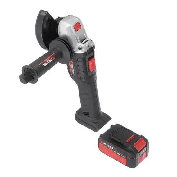 Шлифмашина угловая аккумуляторная Intertool WT-0366 с бесщеточным двигателем 20 В, 125 мм, 10000 об/мин, литий-ион, 4.0 Ач, ЗУ 4А, кейс, фото , изображение 6