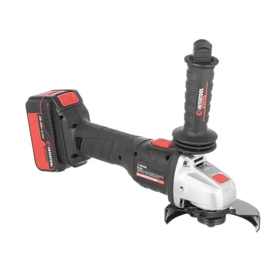 Шлифмашина угловая аккумуляторная Intertool WT-0366 с бесщеточным двигателем 20 В, 125 мм, 10000 об/мин, литий-ион, 4.0 Ач, ЗУ 4А, кейс, фото , изображение 7