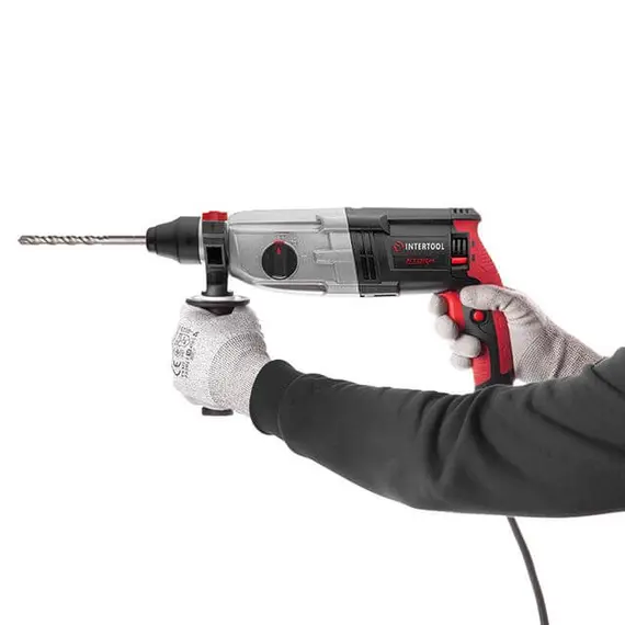 Перфоратор INTERTOOL WT-0172 1000 Вт, 3.2 Дж, 0-1300 об/хв, 0-5100 уд/хв, 3 режими, металевий корпус редуктора, image _ab__is.image_number.default