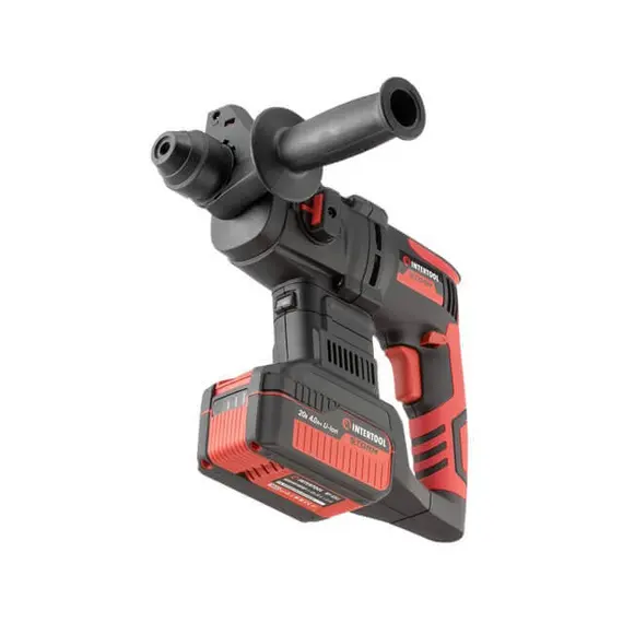 Перфоратор акумуляторний Intertool WT-0370 з безщітковим двигуном 20 В, 2 Дж, 0-1250 об / хв, 0-4800 уд / хв, SDS plus, Li-Ion, 4.0 Ач, ЗП 4А, кейс, image _ab__is.image_number.default