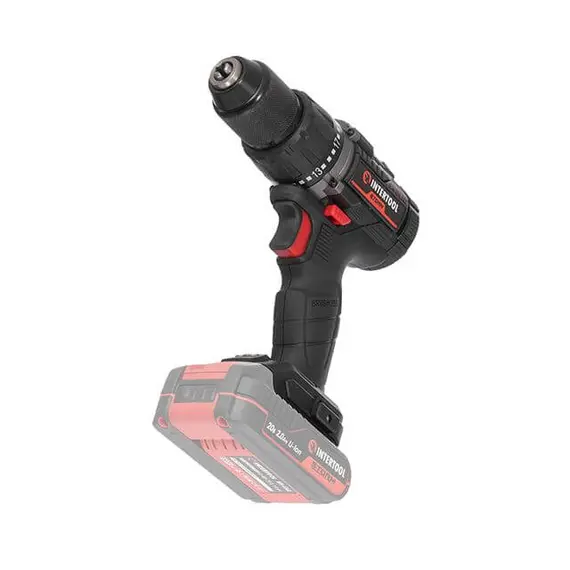 Дрель-шуруповерт аккумуляторная INTERTOOL WT-9360 с бесщеточным двигателем 20 В, 60 Nm, 0-500/0-2000 об/мин, 2-13 мм, без ЗУ и АКБ, фото , изображение 6