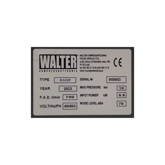 Гвинтовий компресор з ремінним приводом WALTER SK 5,5 SXP, image _ab__is.image_number.default