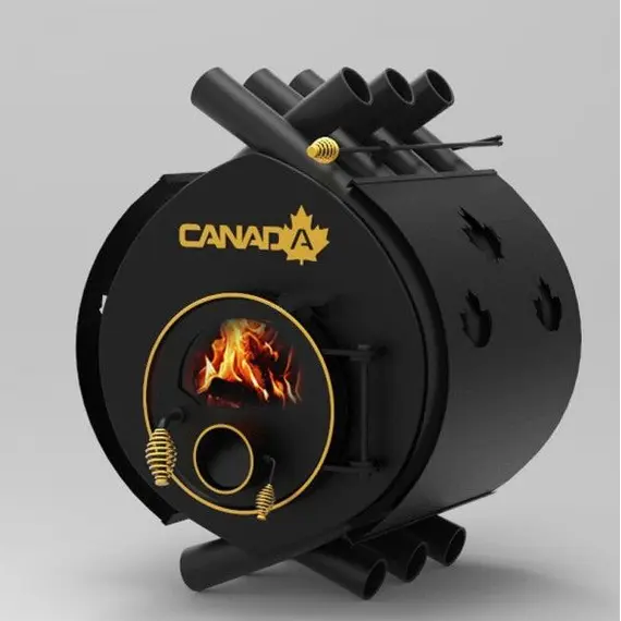 Піч калориферна для дому та дачі Canada О2 Classic зі склом + перфорація, image 