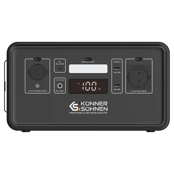 Портативна зарядна станція Konner&Sohnen KS 300PS New, 300 Вт, 294Вт/час, LiFePO4 (літій-залізо-фосфатний), image 