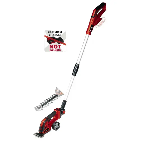 Ножницы для травы аккумуляторные Einhell GE-CG 18/100 Li T - Solo 18В PXC PXC телескоп. ручка (без АКБ и ЗУ), фото , изображение 2