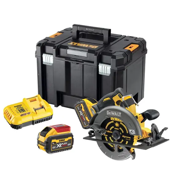 Пилка дискова акумуляторна DeWALT DCS578X2, 54В XR FLEXVOLT Li-lon 3 Аг, диск 190х30 мм, у валізі TSTAK, image 