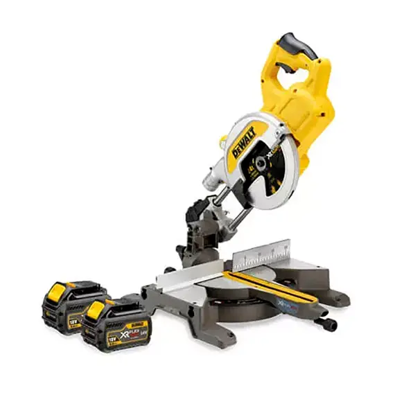 Пила торцовочная аккумуляторная DeWALT DCS777T2, 54В XR FLEXVOLT Li-Ion, диск 216х30 мм, 2 АКБ 6 Ач, фото 