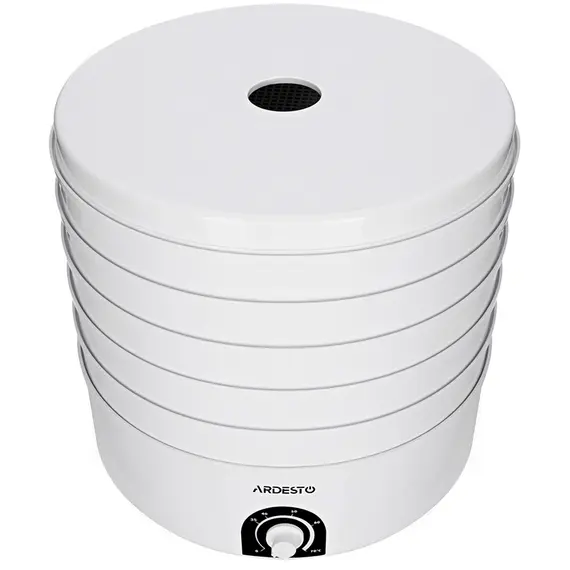 Сушарка для продуктів Ardesto FDB-5385, 520Вт, піддонів -5x4см, діаметр-38,5см, регулятор температури, пластик , білий, image _ab__is.image_number.default