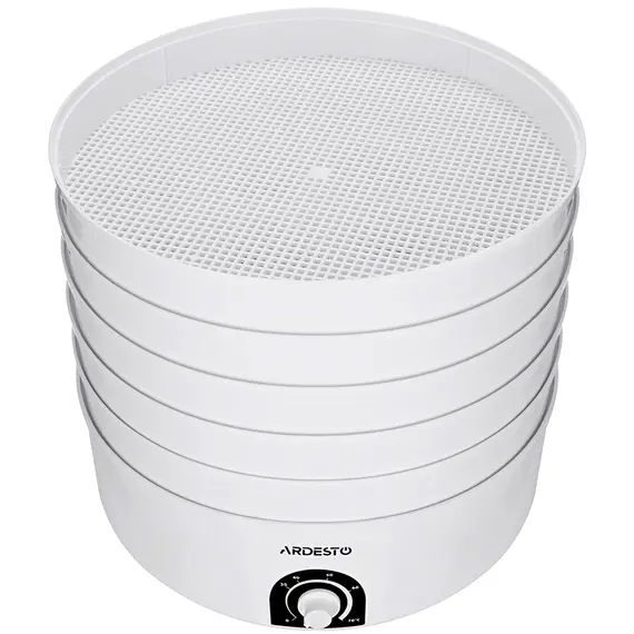 Сушарка для продуктів Ardesto FDB-5385, 520Вт, піддонів -5x4см, діаметр-38,5см, регулятор температури, пластик , білий, image _ab__is.image_number.default