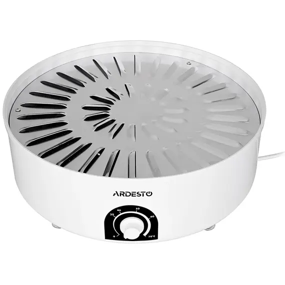 Сушарка для продуктів Ardesto FDB-5385, 520Вт, піддонів -5x4см, діаметр-38,5см, регулятор температури, пластик , білий, image _ab__is.image_number.default