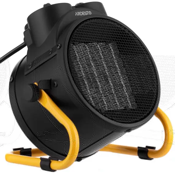 Теплова гармата ARDESTO IFH-02B, 20м2, 2000Вт, механічне  управління, 197 м3/г, керамічний нагріваючий елемент, чорний, image _ab__is.image_number.default